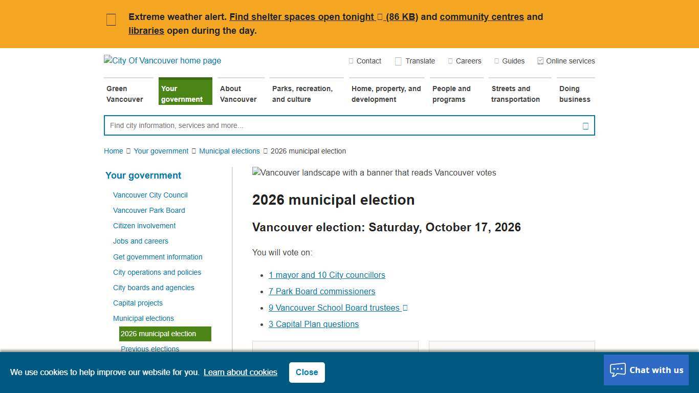 2026 municipal election City of Vancouver